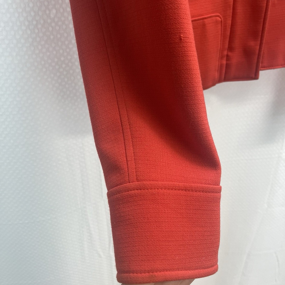 Banana Republic Pumpkin Orange Women's Moto Jacket Size 6 Office Chic Autumn - Picture 3 of 6